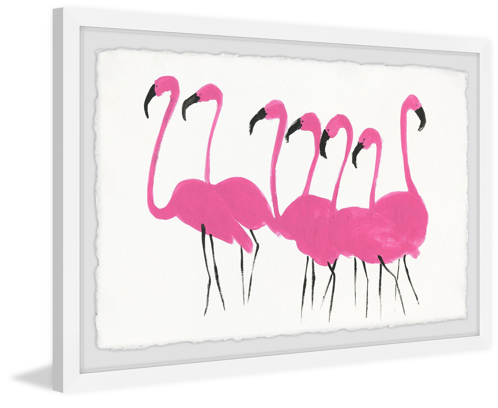 Marmont Hill Pink Flamingo Lead Framed Painting Print 45" x 30"