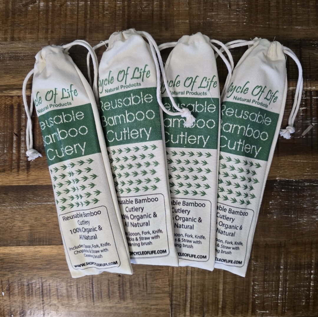 Reusable Bamboo cutlery set 4 bags