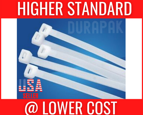 100 PCS 6" Natural Color Cable Wire Tie 40 Lbs Zip Nylon Fasten Secure Locking