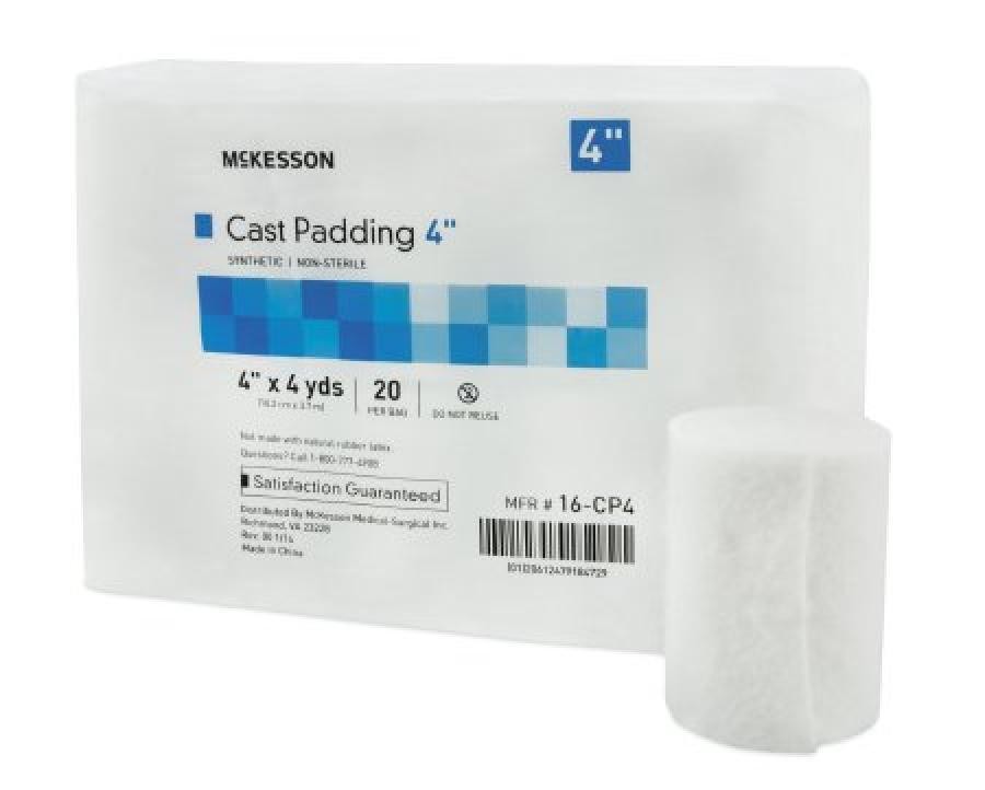 McKesson Cast Padding, Polyester, 4 Inches x 4 Yards, White, Non-sterile