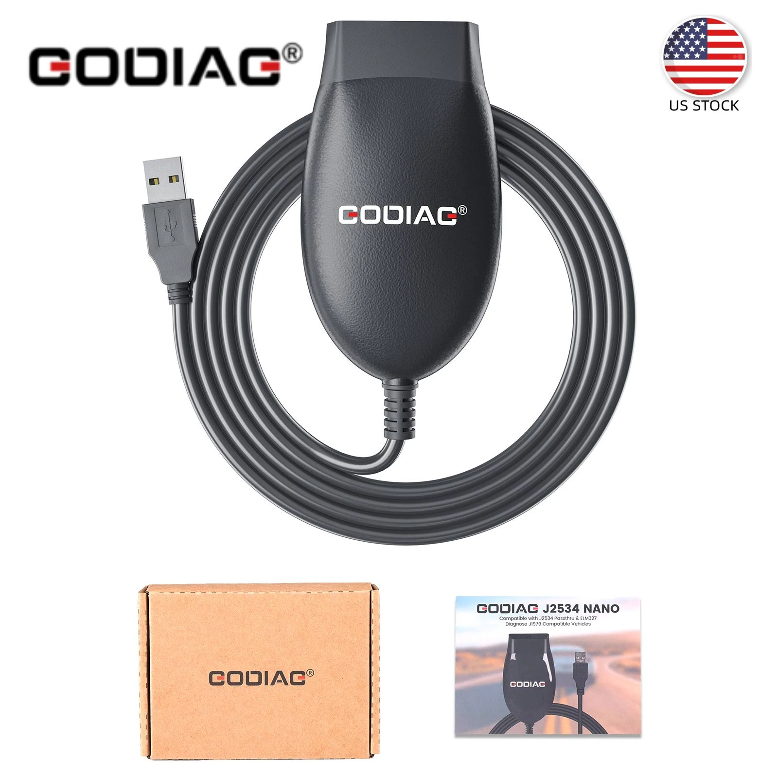 GODIAG J2534 Fit For J2534 Passthru & ELM327 Diagnose Switch Mode Automatically