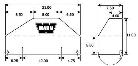 Warn 13917 Winch Cover For 9.5ti and XD9000i Winches Mounted on Trans4mer