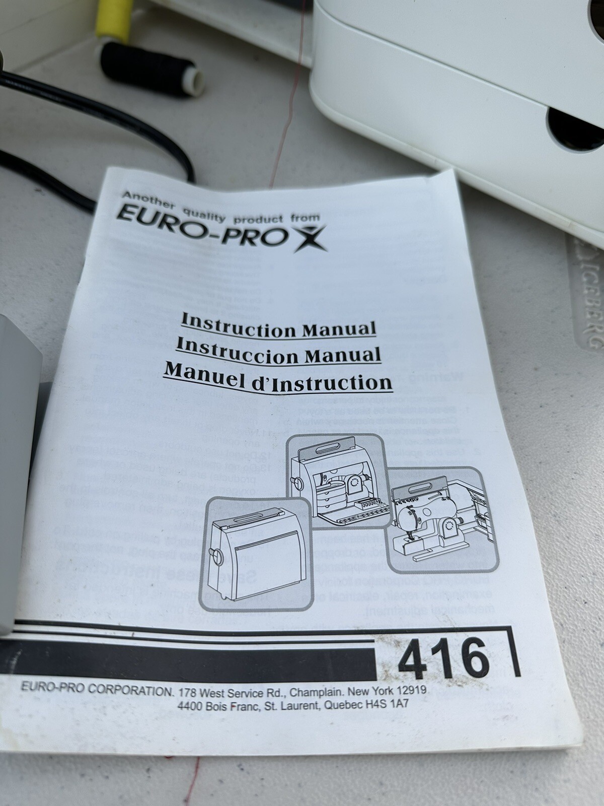 Euro Pro Model 416 Mechanical Sewing Machine Rare! Tested