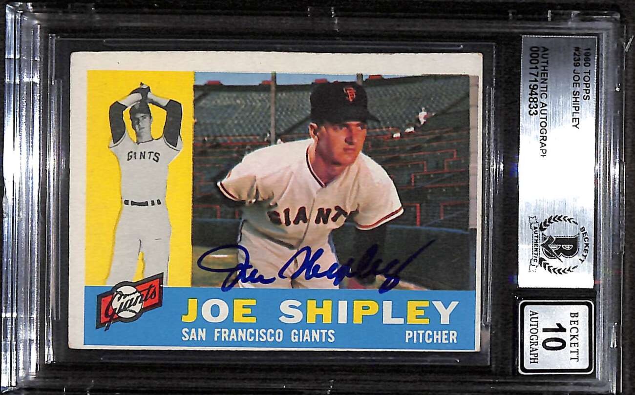 1960 Topps 239 Joe Shipley  BGS Auto 10 Autographed BVG Authentic C92770