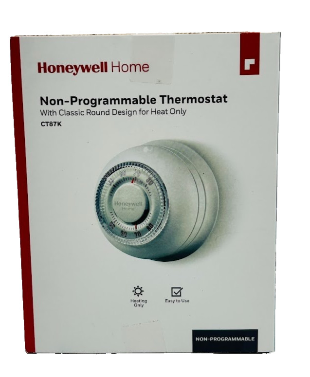 Honeywell Home Round Non-Programmable Thermostat for 1H Single Stage Heating