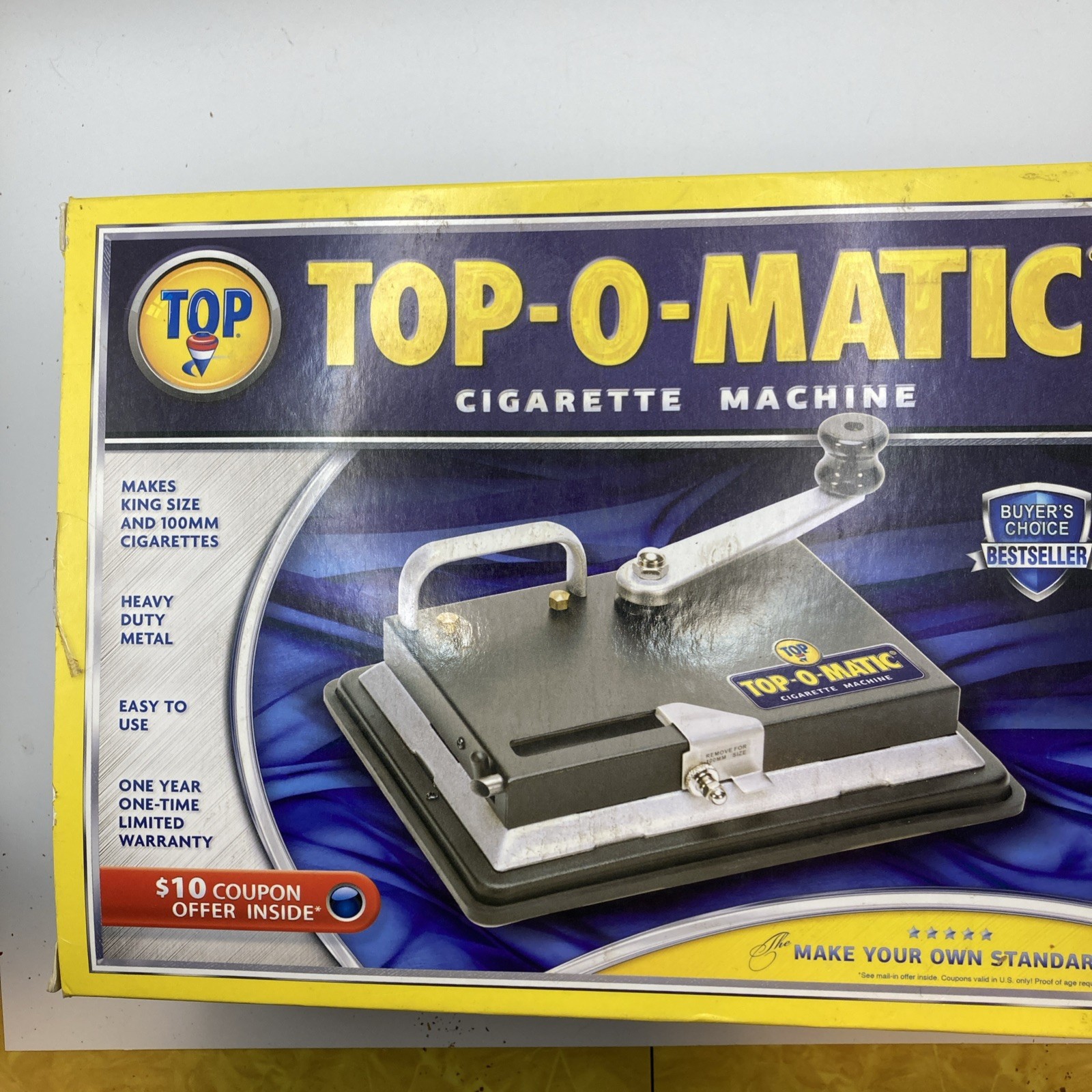 T.O.P. Top-O-Matic Cigarette Rolling Machine Works W/box And Paperwork