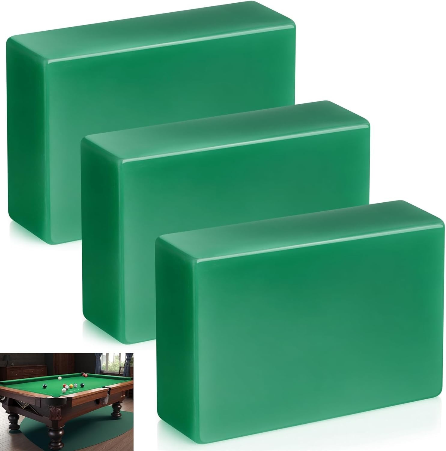 3 Pcs Billiard Pool Table Beeswax Bar, 3Oz Each Beeswax for Pool Table Slate Sea