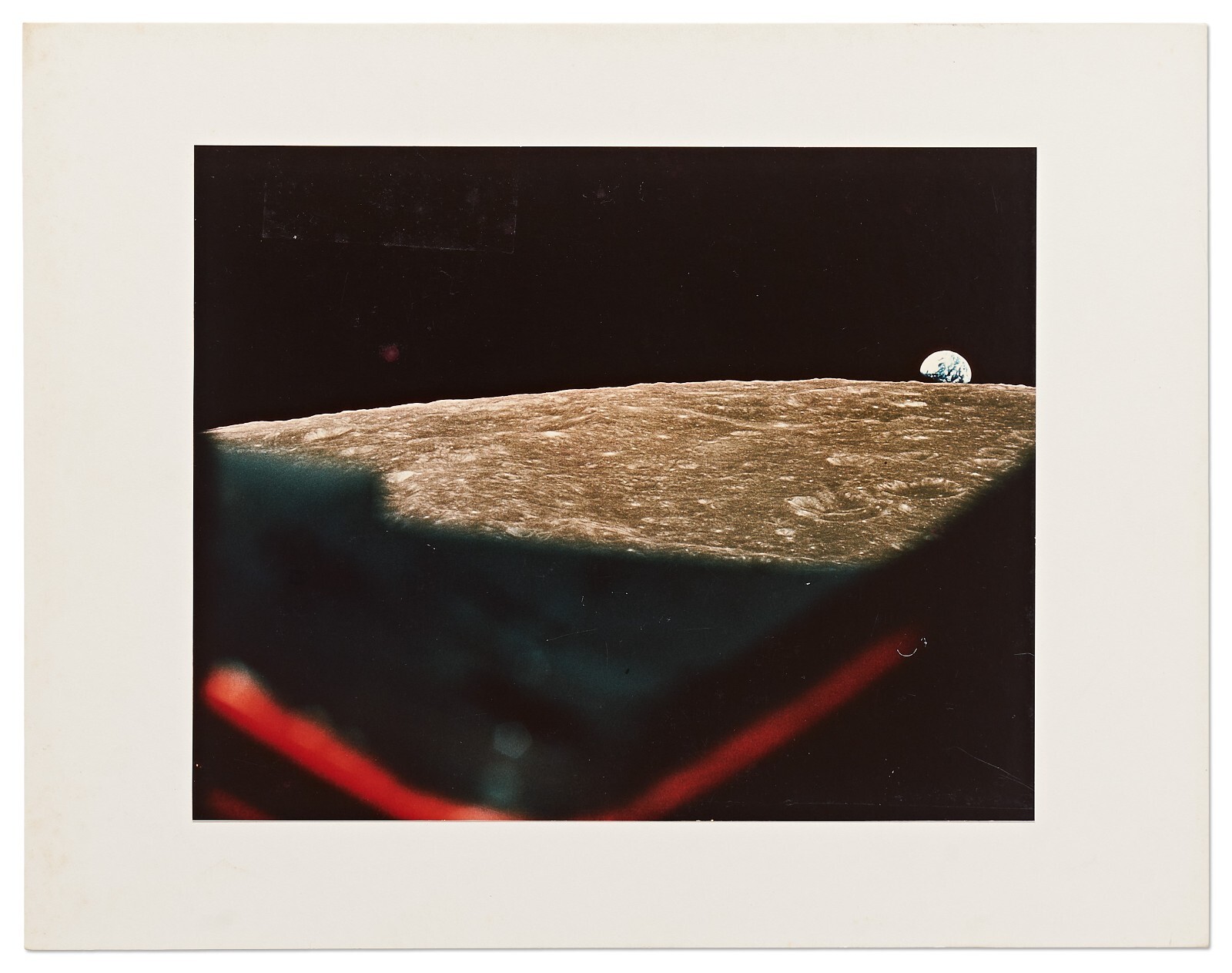 NASA 10" x 8" Photo from Apollo 8 Showing the Earth Rising Above the Moon