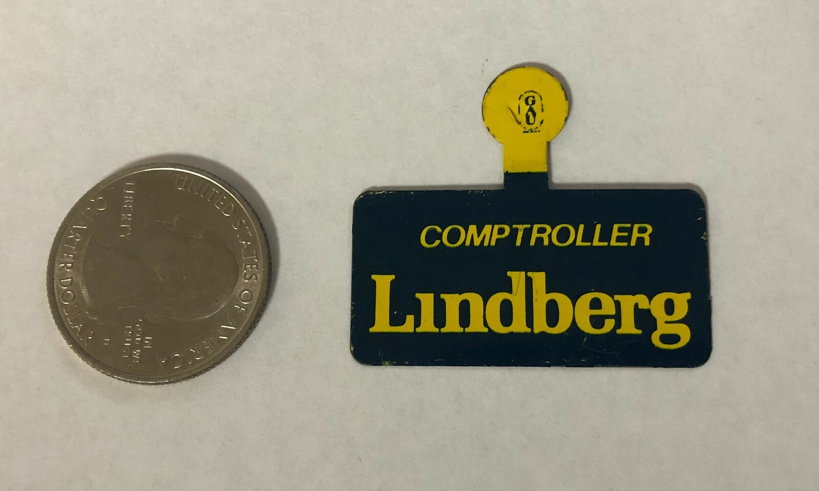 George Lindberg Comptroller Tab Button Pin
