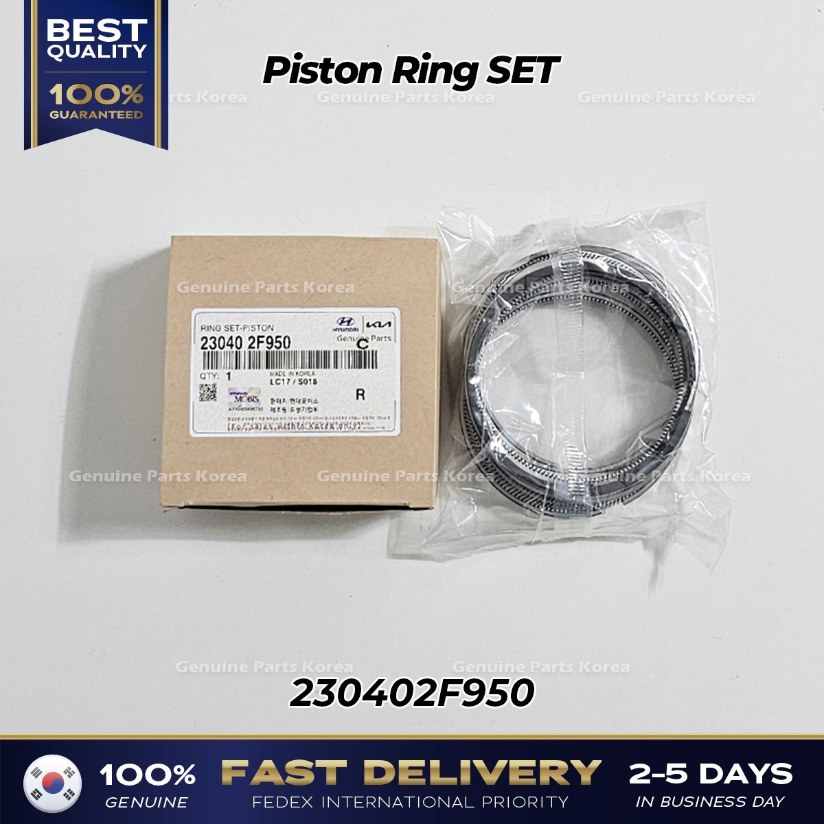 ⭐Genuine⭐ Piston Ring SET 230402F950 for Hyundai Santa Fe Kia Sorento