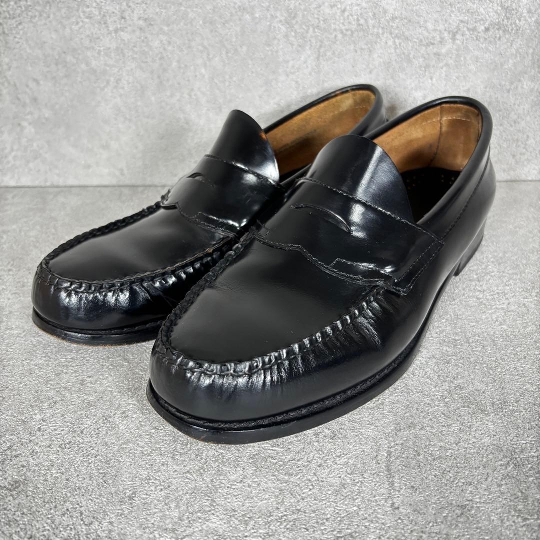 GH Bus Logan Coin Loafers Black Leather Shoes Good Condition