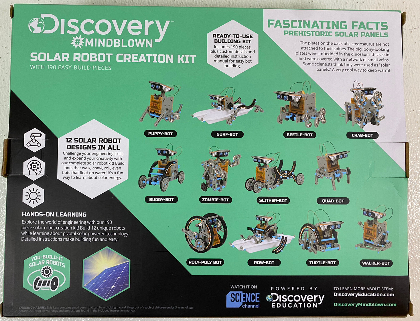 Discovery Mindblown Solar Robot Creation Kit 190 Pieces CIB Partially Built