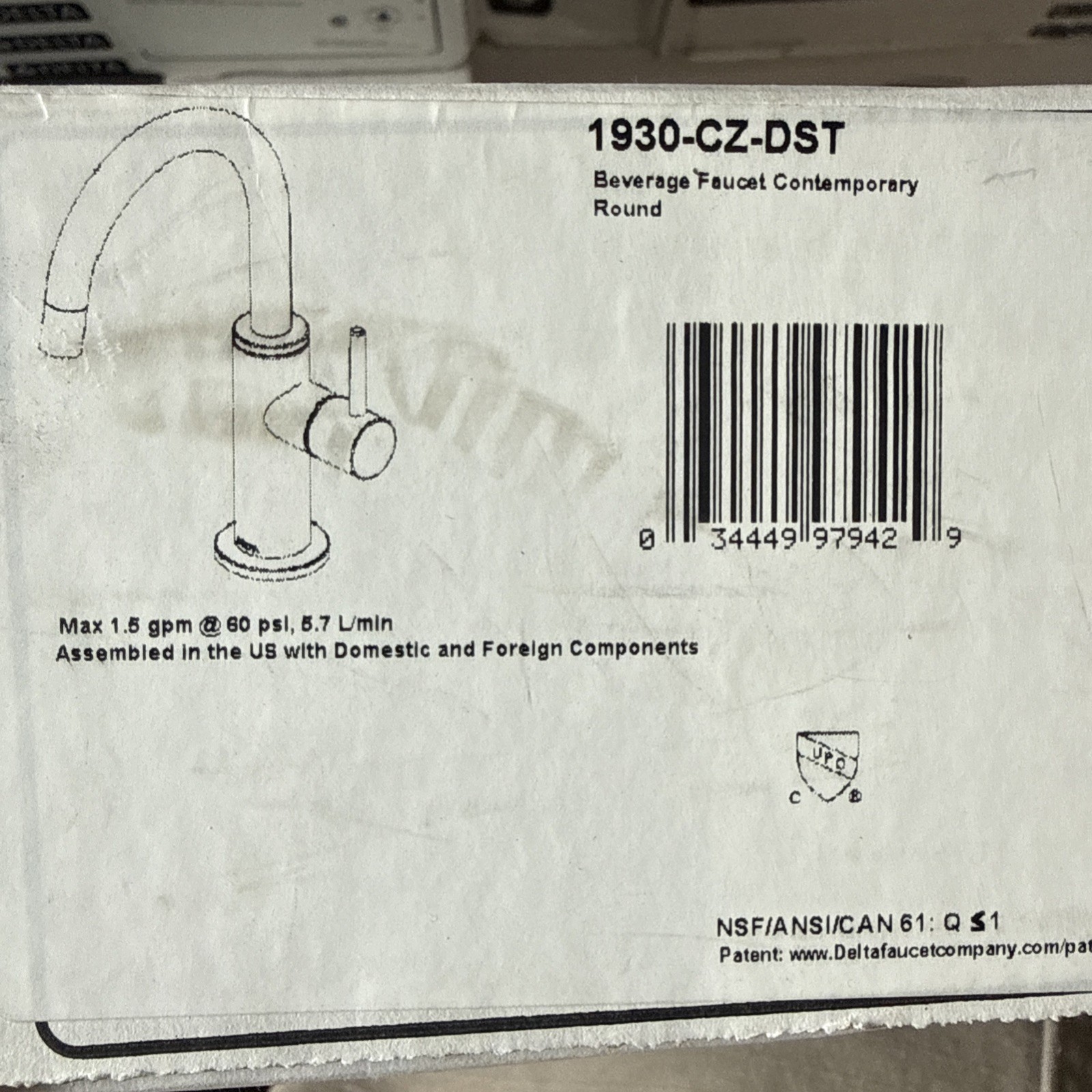 Delta 1930-CZ-DST Contemporary Round Beverage Faucet - Champagne Bronze Sealed