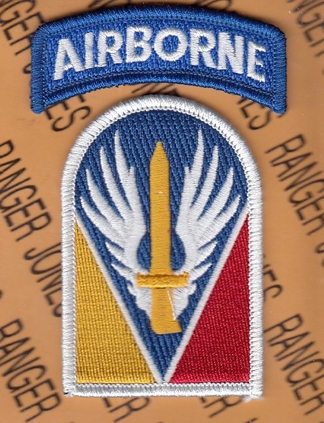 US Army Joint Readiness Training Center Airborne JRTC ~3.75" patch tab set m/e B