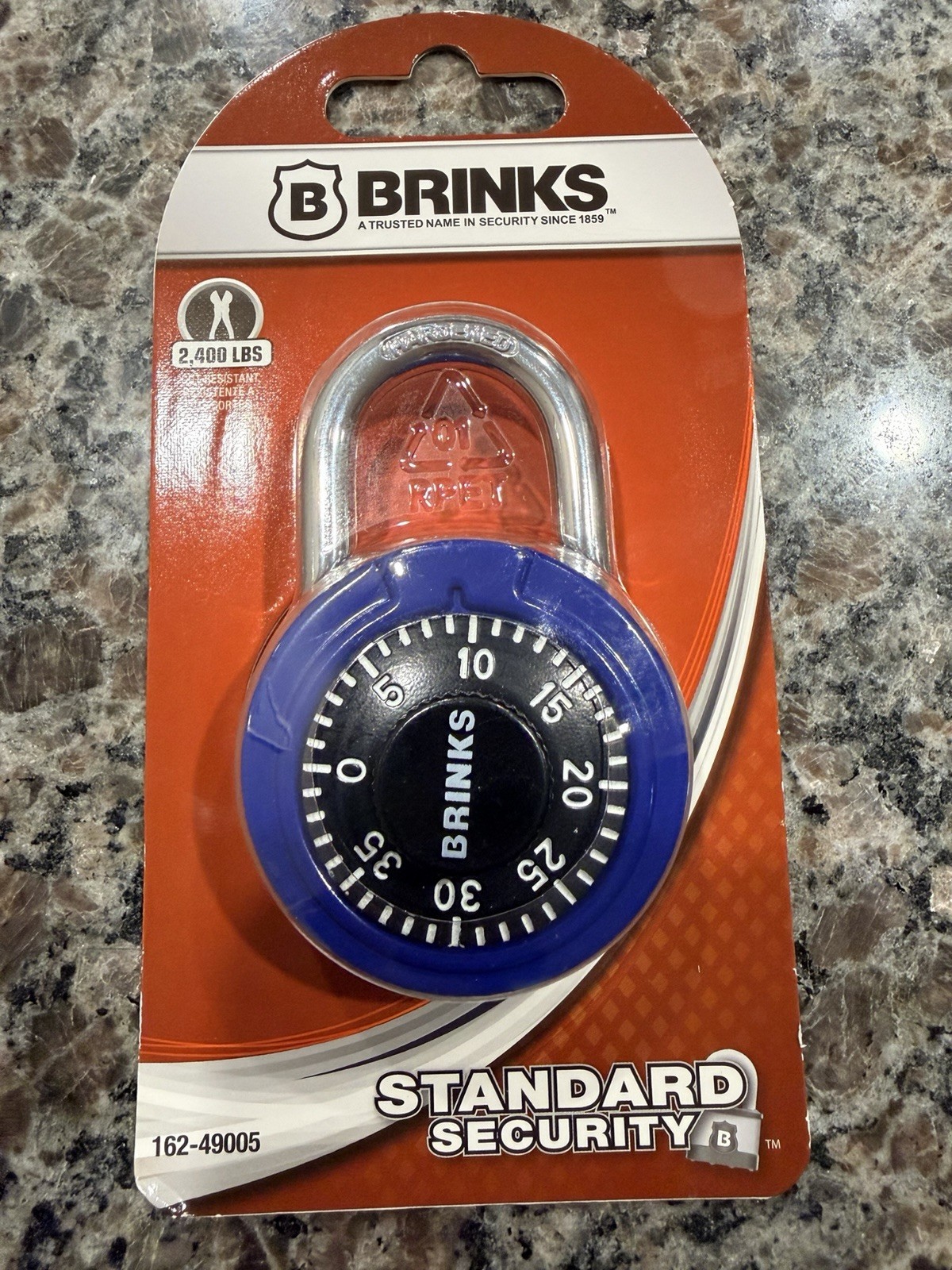 BLUE - BRINKS 50mm 1- 7/8 Inch Combination Padlock - Standard Security • Blue