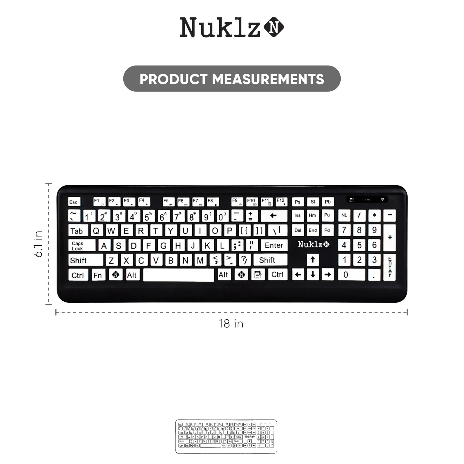 Large Print Keyboard For Low Vision People - USB Wireless High Contrast Keys