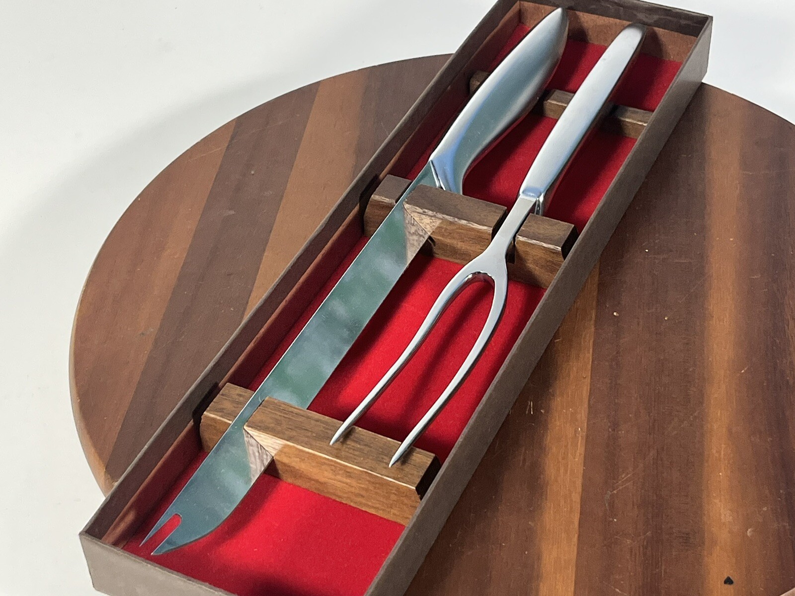 Mid Century Gerber Carving Set in Fitted Box-Siegfried