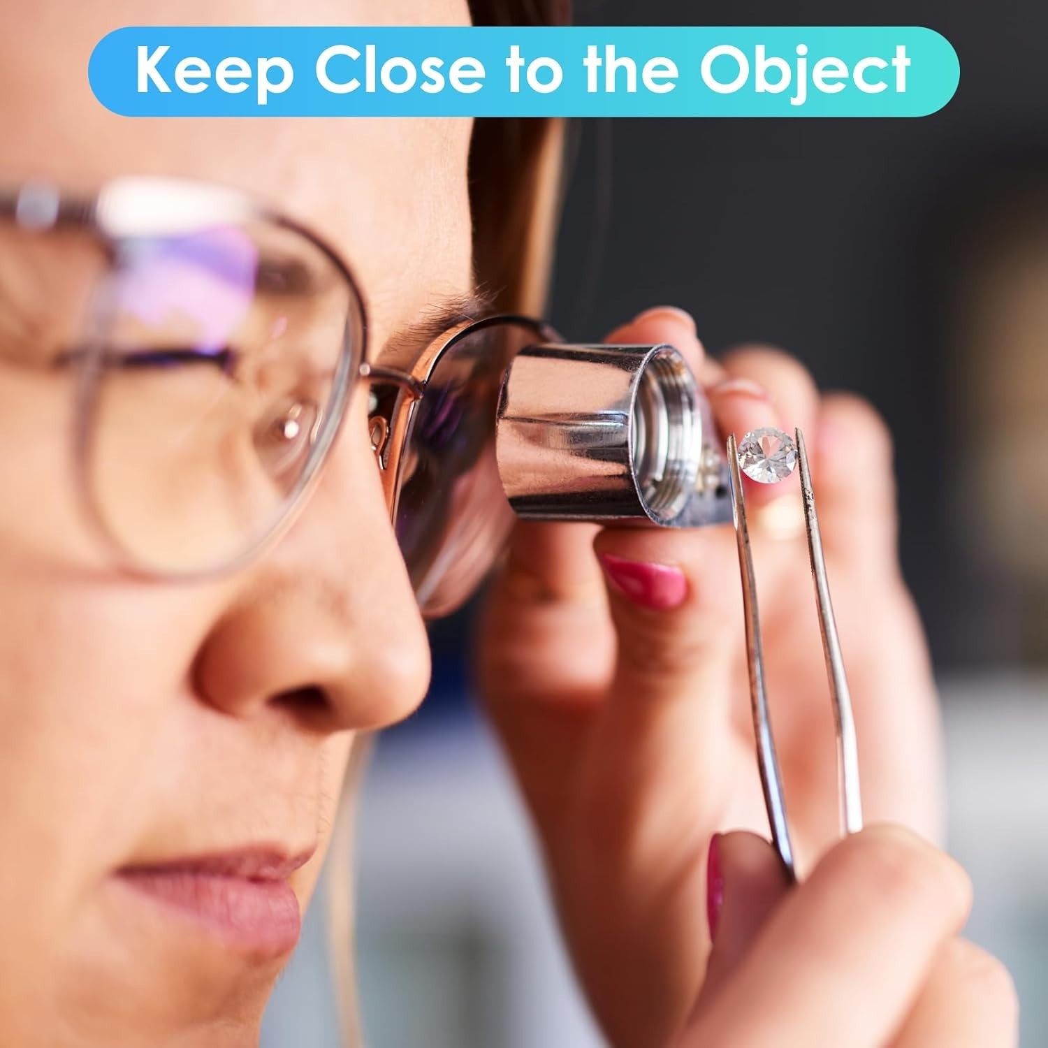40X Jewelers Loupe Jewelry Loop Coin Magnifier Light Pocket LED Magnifying Glass