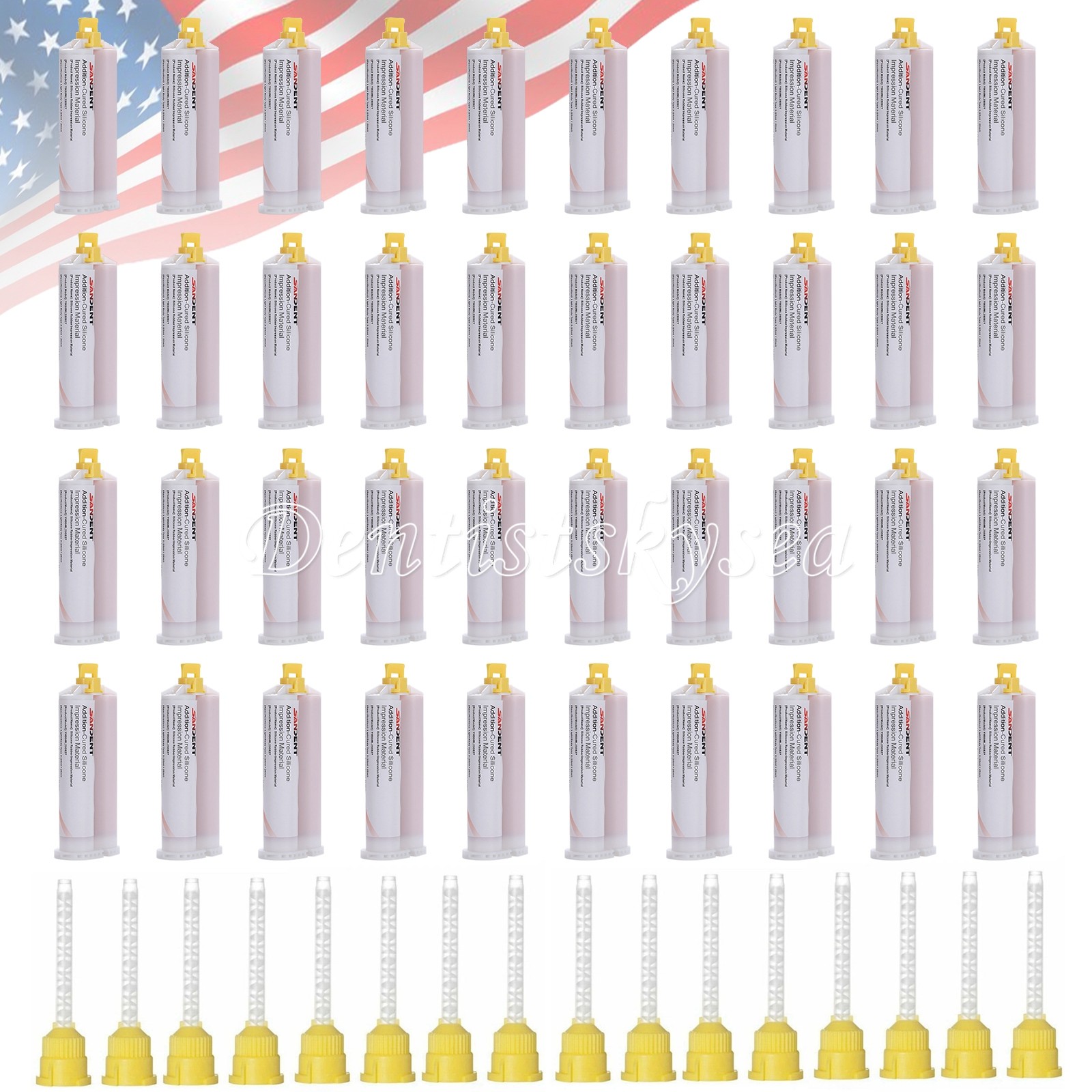 Dental Impression Material VPS Light Body Fast Set (2 Cartridge & 5 Tips) PVS