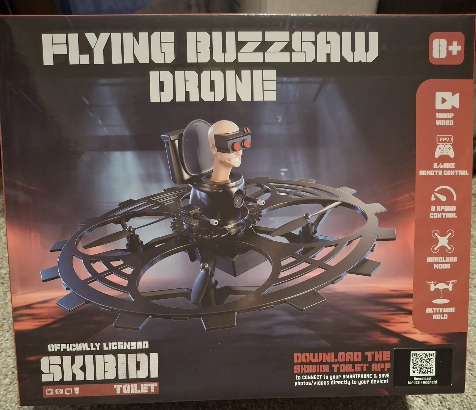 Force1 Flying Buzzsaw Quadcopter Drone FPV Altitude Hold Headless Black