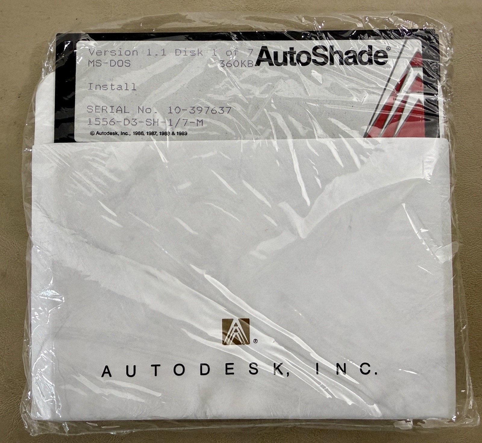 AutoDesk AutoShade Version 1.1 MS DOS 5.25" Floppy Disks Only (No Box) Brand New