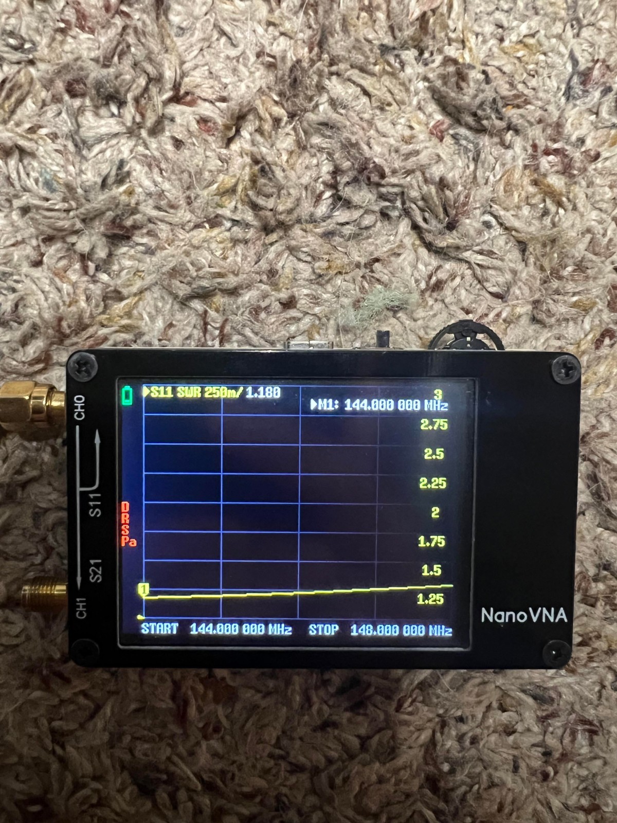 tinySA Tiny Spectrum Analyzer Kit w/ Case, Cables, 144-148MHz, -108dBm