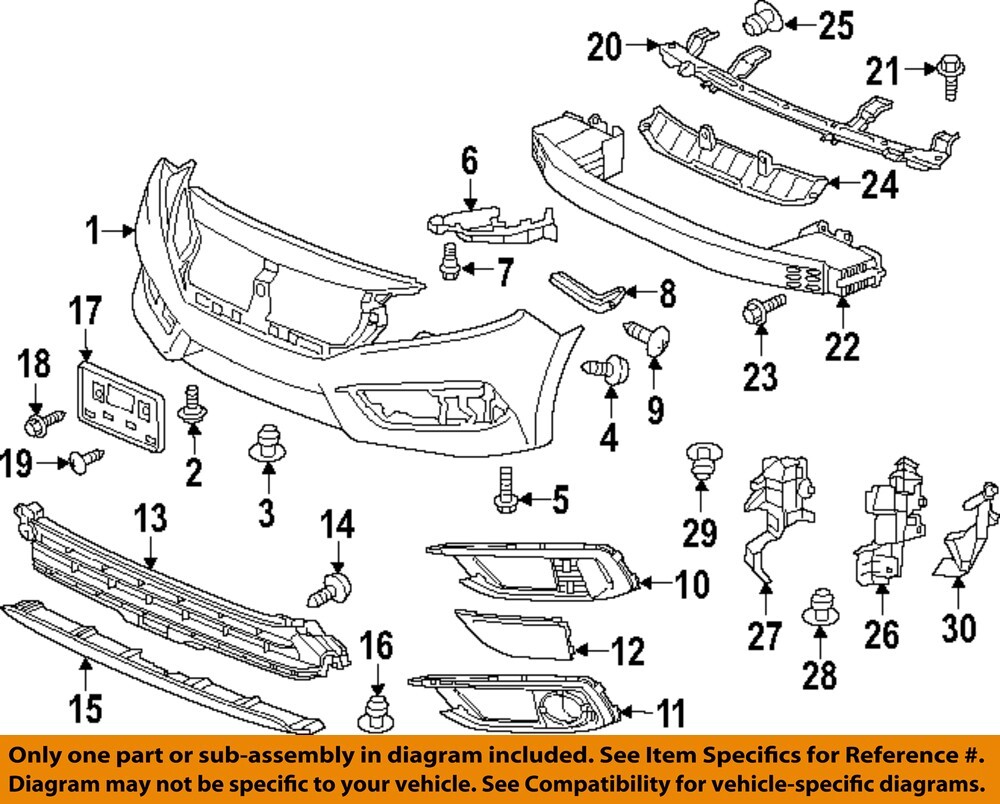 HONDA OEM 16-21 Civic Bumper Components-Headlamp Frame 71190TBAA00