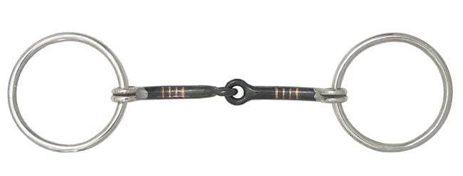 AJ Tack Loose Ring Snaffle Bit with Copper Inlays Silver