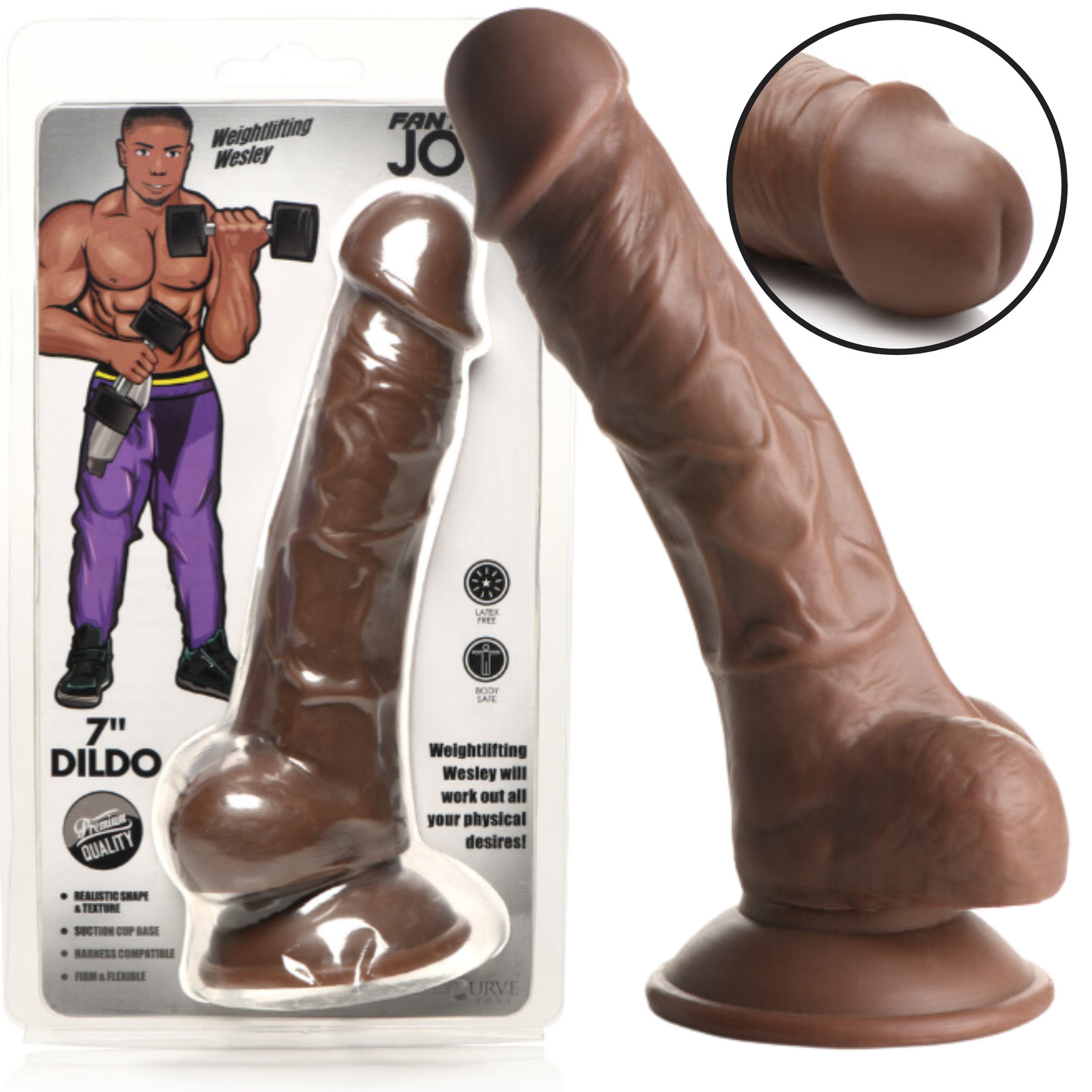 Harness Compatible Dong Realistic Suction Cup Dildo Pornstar Cock with Balls