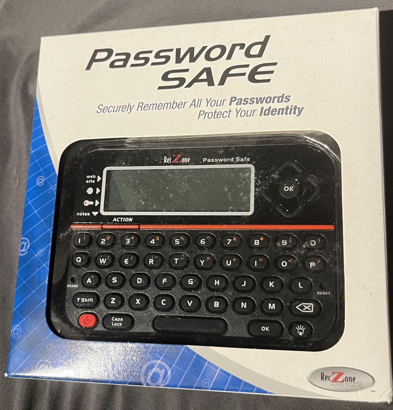 RecZone Password Safe Model 595 Digital Password Organizer New In Box