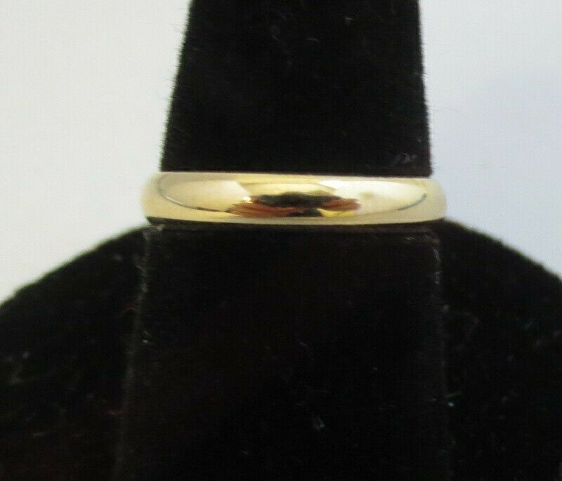 SIZE 8 14KT GOLD PLATED UNISEX 3MM SMOOTH  WEDDING BAND RING OR PINKIE RING