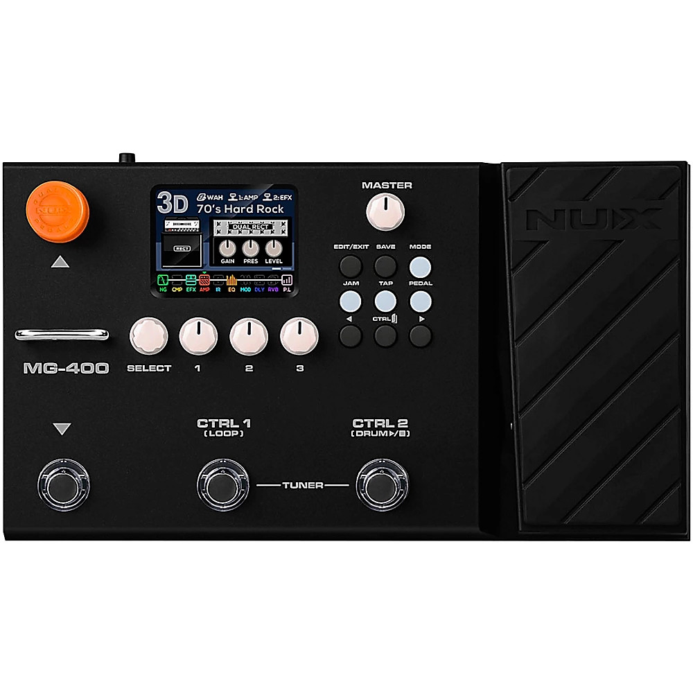 NUX MG400 Dual DSP Modeling Guitar and Bass Effect Processor Pedal Black