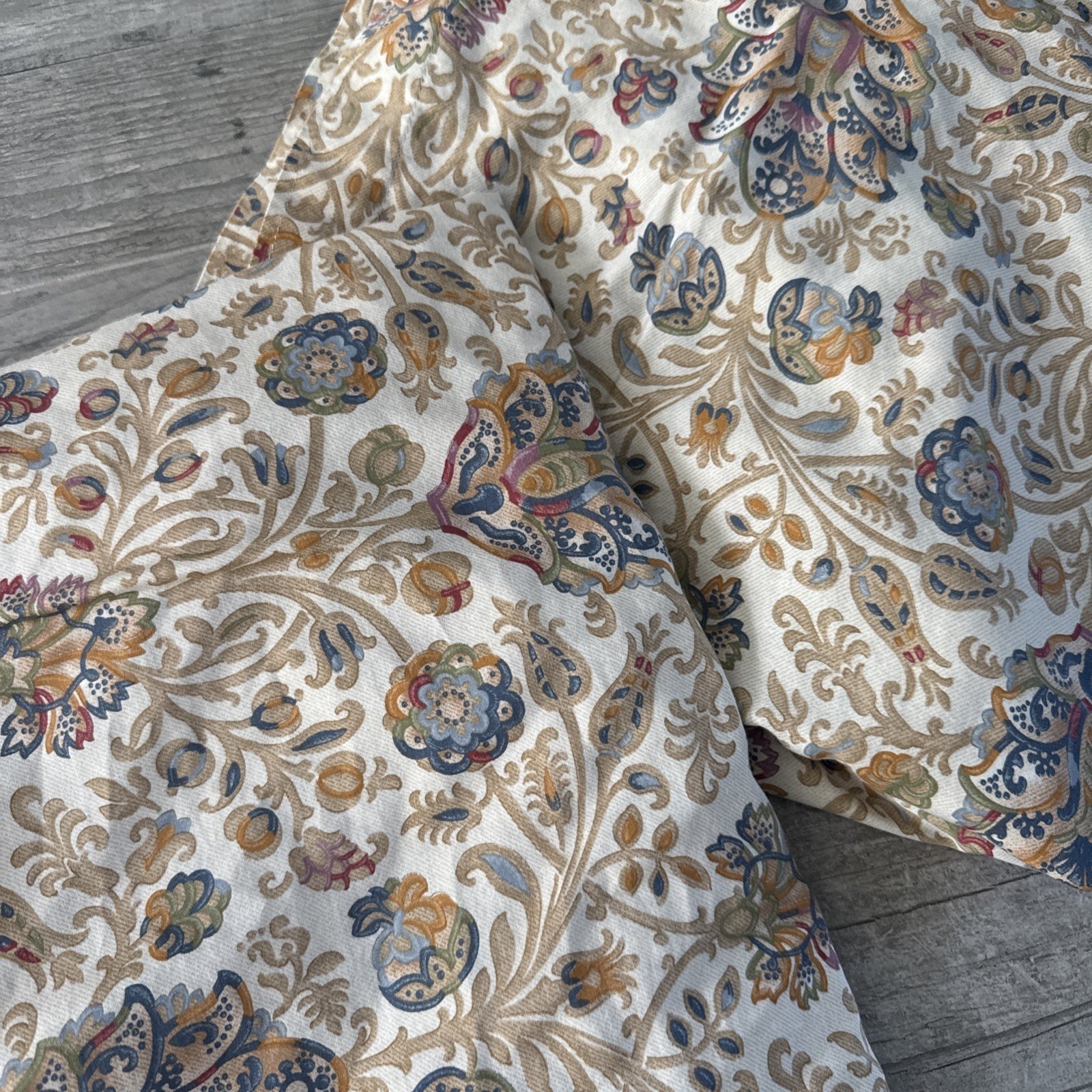 RALPH LAUREN MARRAKESH Standard Shams Set Of 2. Ivory  Blue Gold