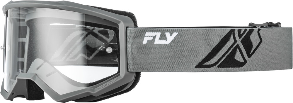 FLY RACING YOUTH FOCUS GOGGLE GREY/BLACK W/ CLEAR LENS