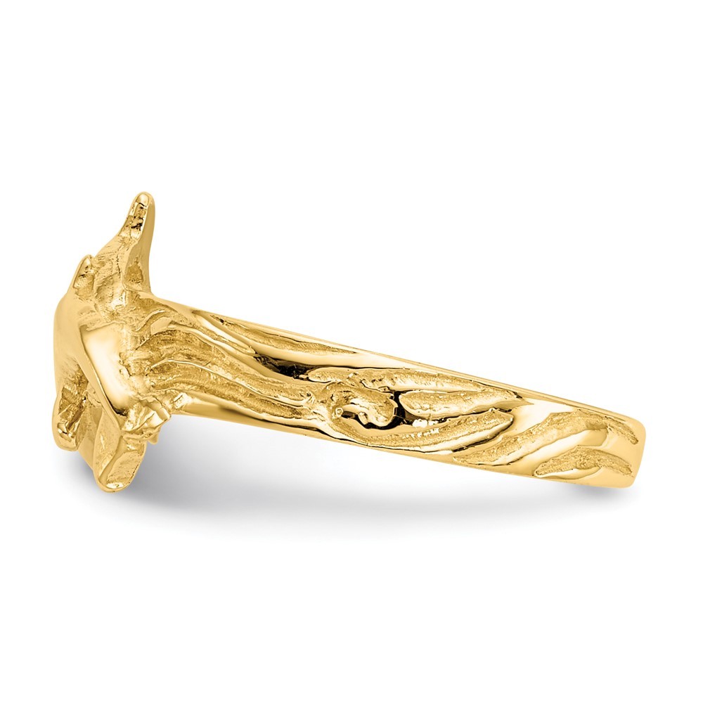 14K Yellow Gold Dolphin Shape Toe Ring
