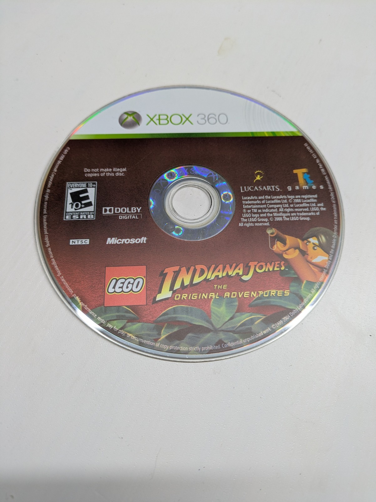 LEGO Indiana Jones The Original Adventures Disc Only Tested  (Xbox 360, 2008)