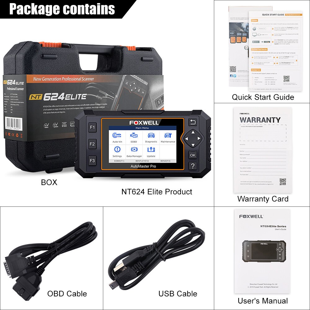 FOXWELL OBD2 Scanner All System Code Reader 8 Resets Car Diagnostic Tool AutoVin