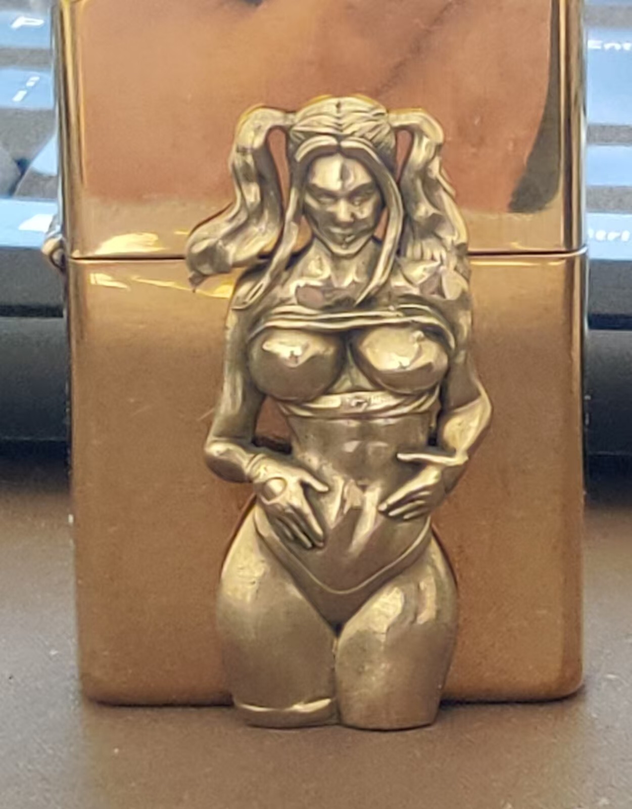 1 piece Brass Sexy girl sticker lighter DIY accessories