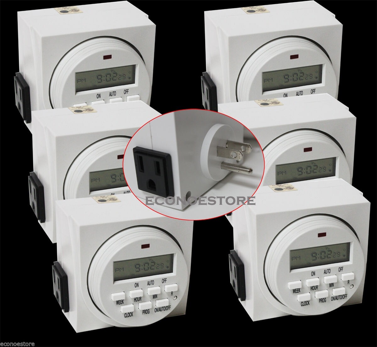 Lot (6)7 Day Dual Outlet Switch Digital Electric Light Timer 15A 1725W UL LISTED