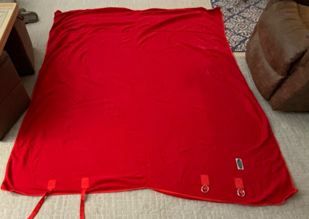 Horse Fleece Cooler 90" Red with Fly Boots ( Front and Rear