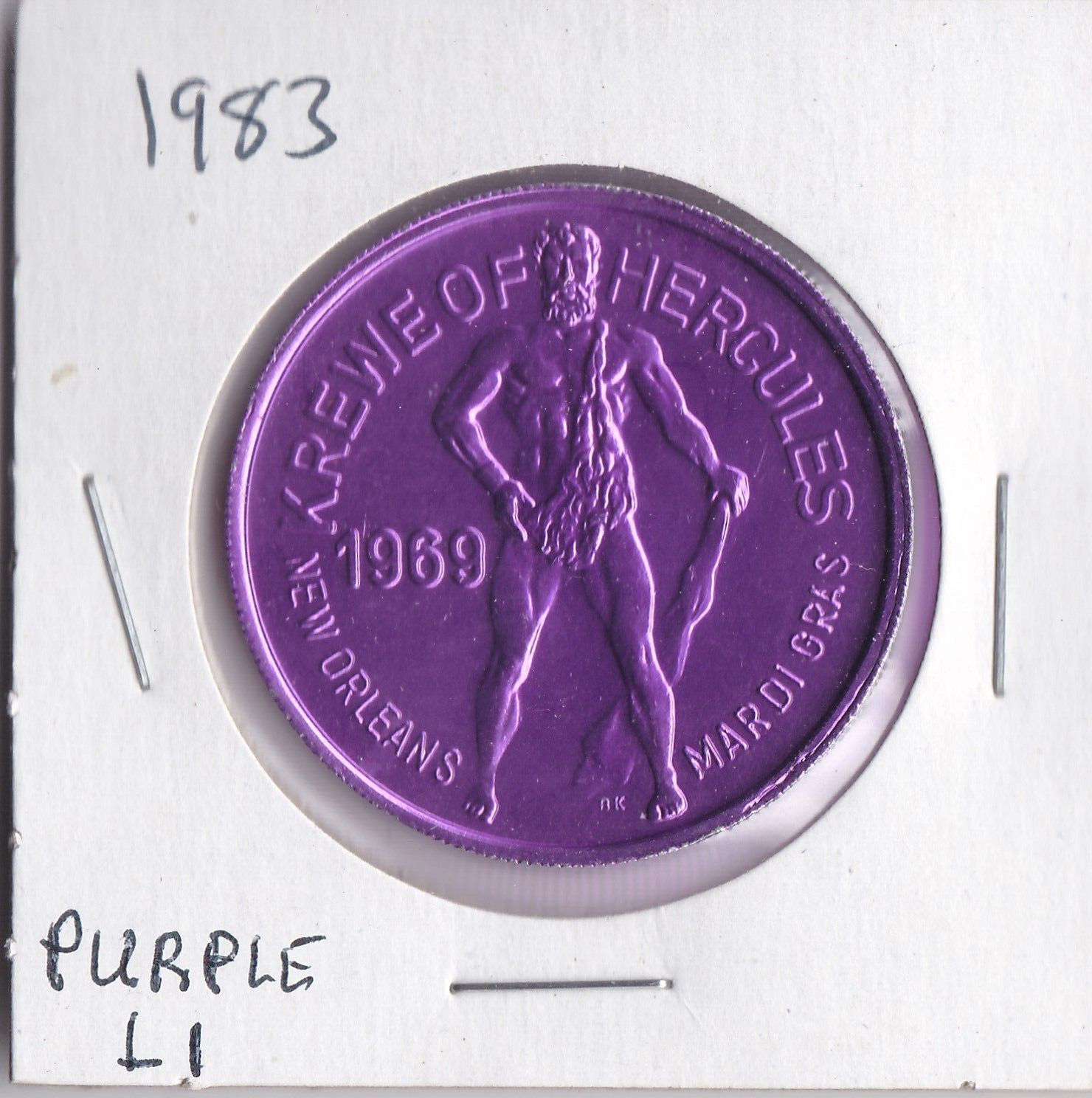 1983 KREWE OF HERCULES/HERCULES' ISLAND ADVENTURE 1983  DOUBLOON (Purple L1)