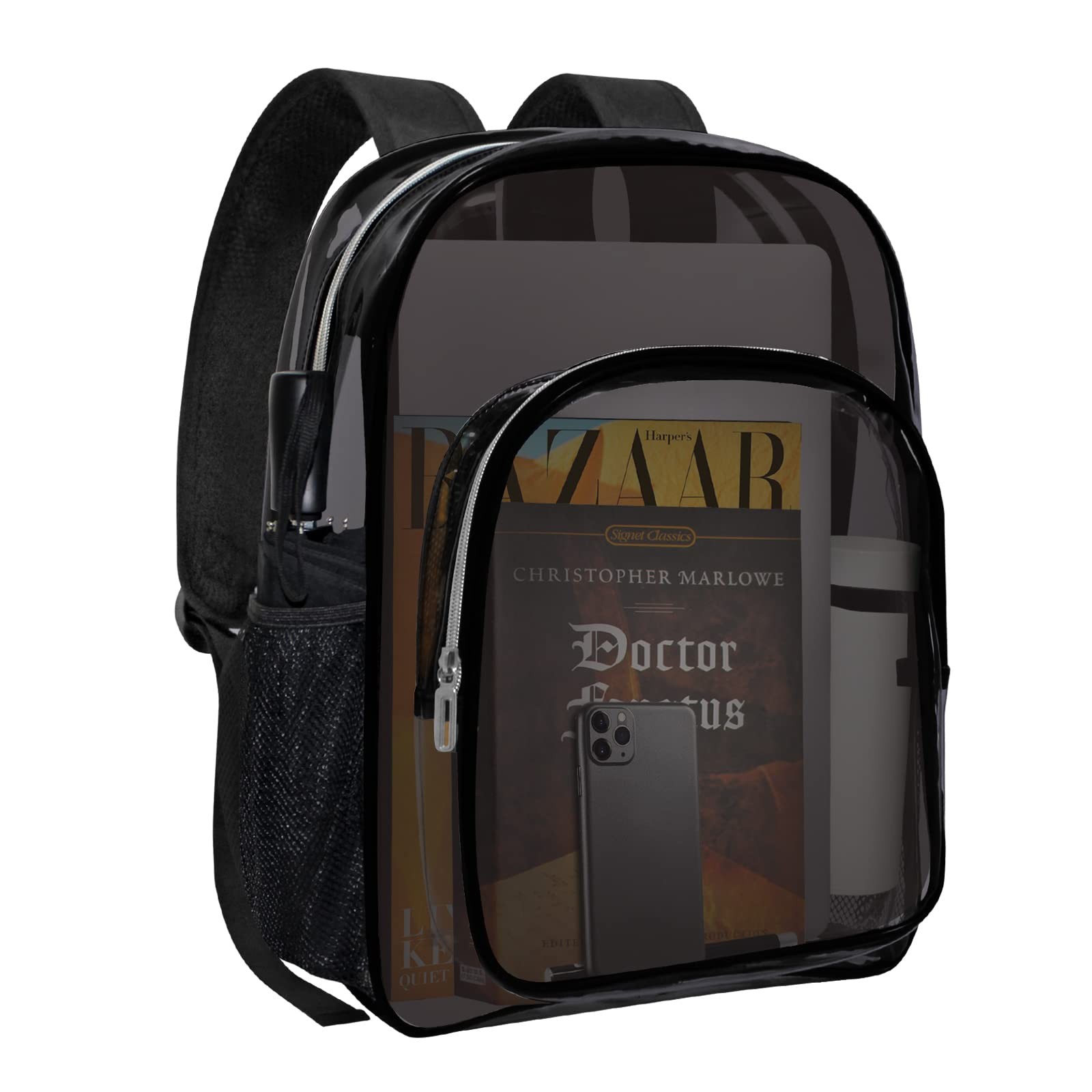 Clear Backpack Heavy Duty Transparent Backpack for Security, Sports, Work, Tr...