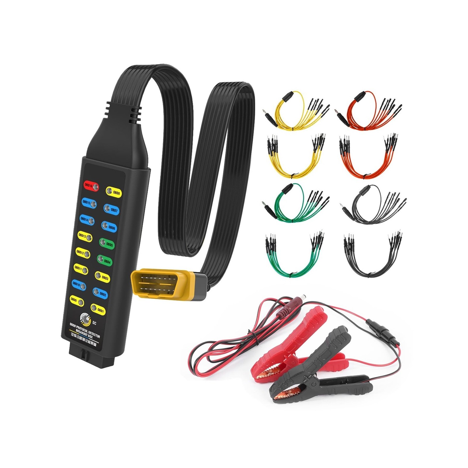 OBD2 Breakout Box OBDII Protocol Detector for Professional Automotive Diagnos...