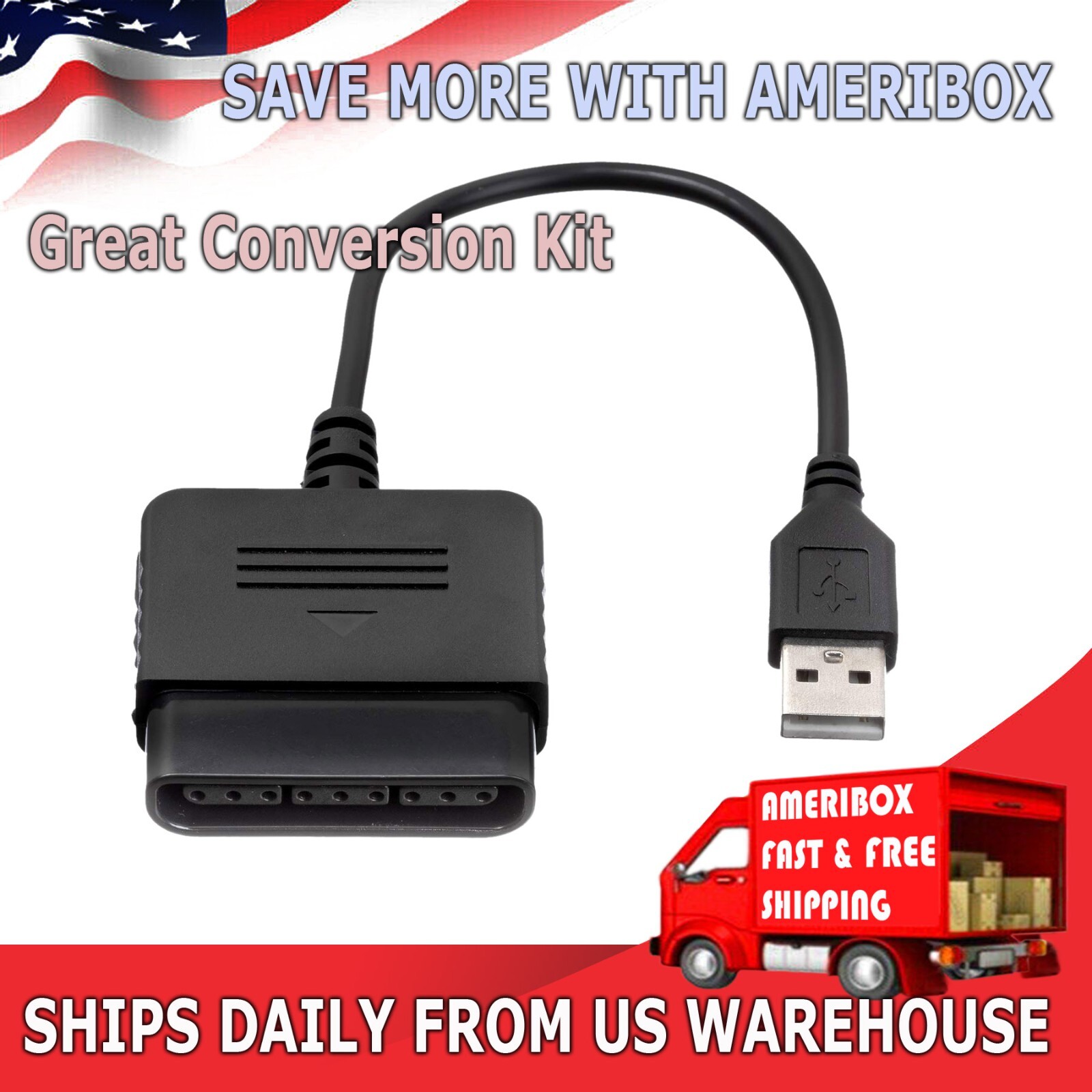 USB PS2 To PS3 Game Controller Adaptor Converter Cable For Sony PlayStation 2 3