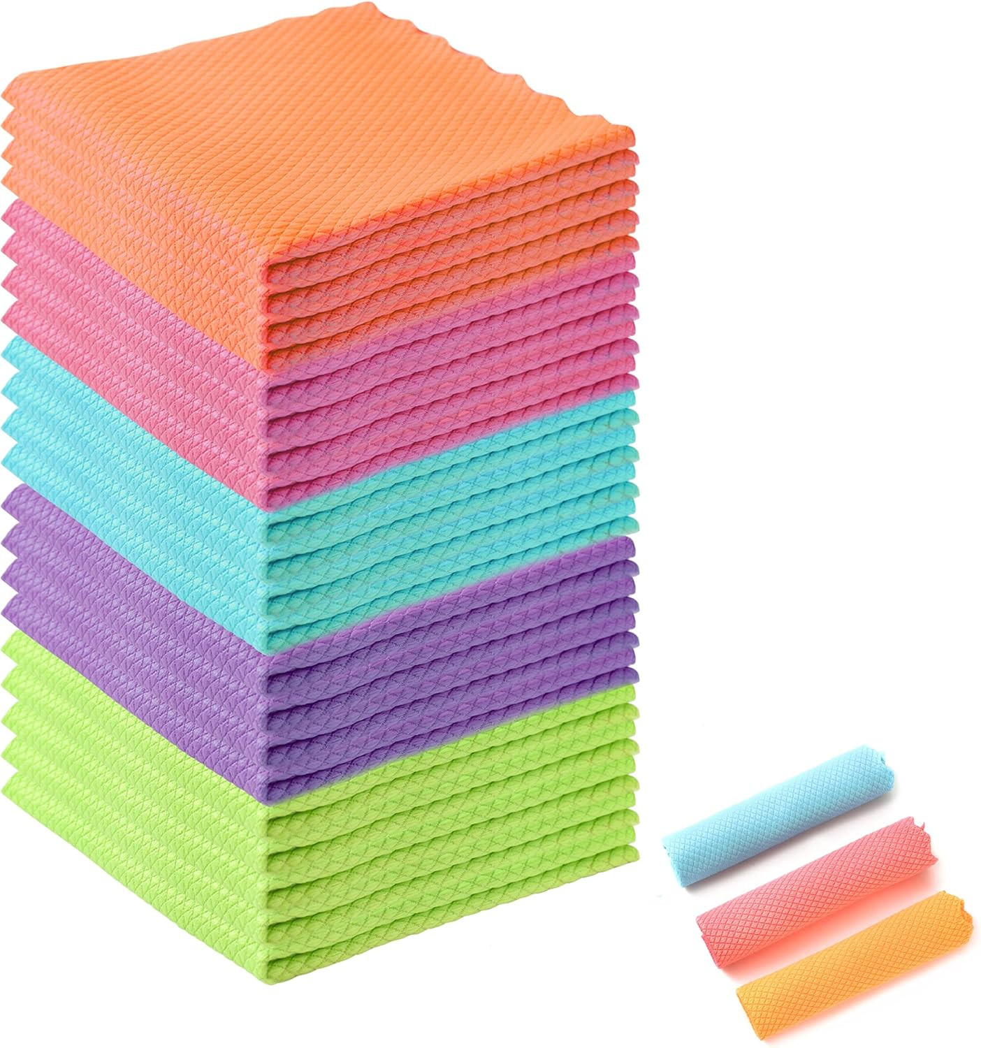 Streak-Free Miracle Cleaning Cloths, 20 Pack Fish Scale Cleaning Cloth Reusable