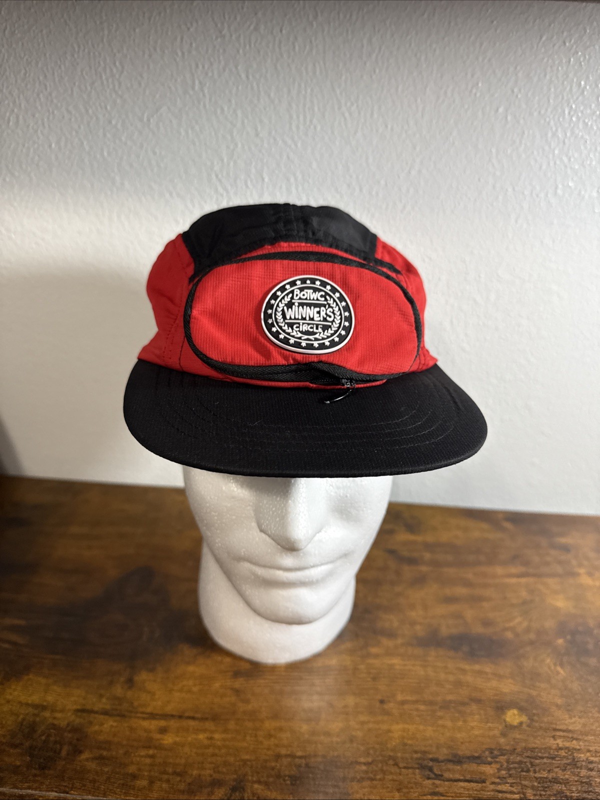 BOTWC Winner Circle Cycling Bicycle Cap Messenger Hat Red Vented Adjustable