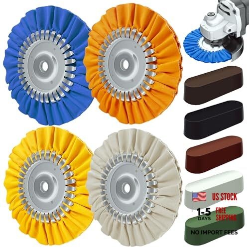 8" Airway Buffing Wheel, 9Pcs Aluminum Wheel Polishing 9.0 9pcs-Complete Kit