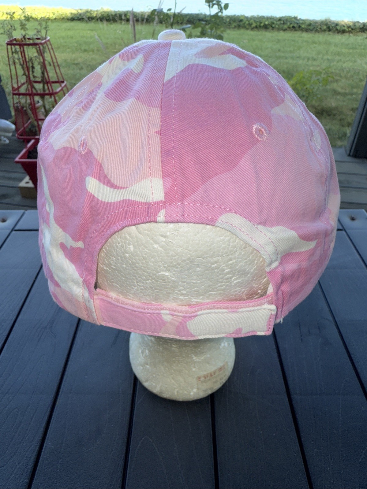 Pinks White Camouflage Lite weight Cotton Hat Cap Hook Loop OSFA Port Authority