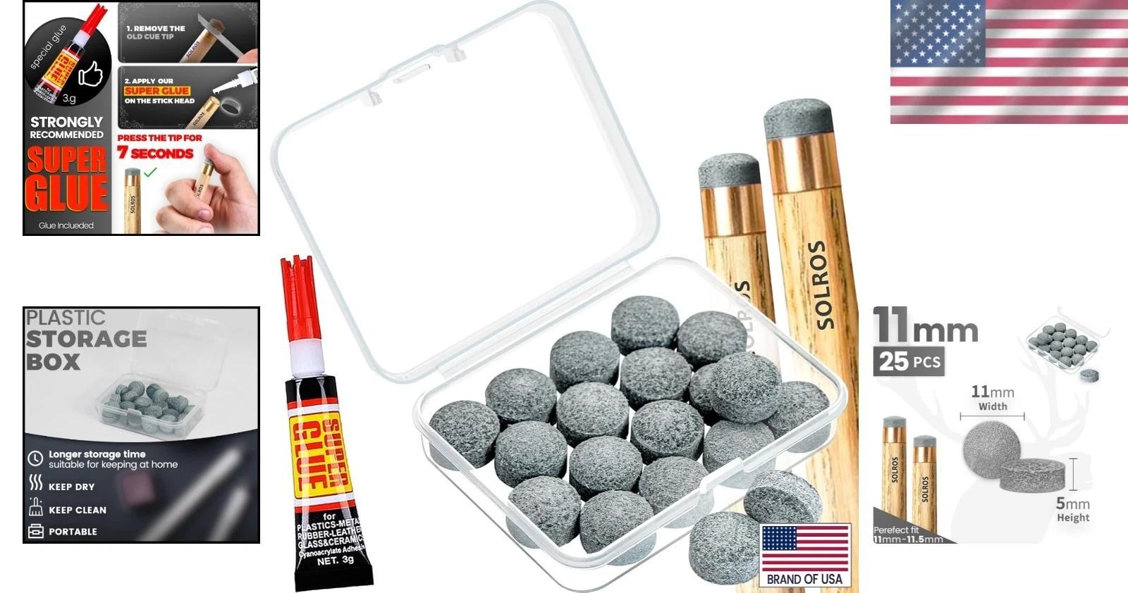 Billiard Pool Cue Tips - Pool Cue Stick Tips Replacement Repair Kit Billiard ...
