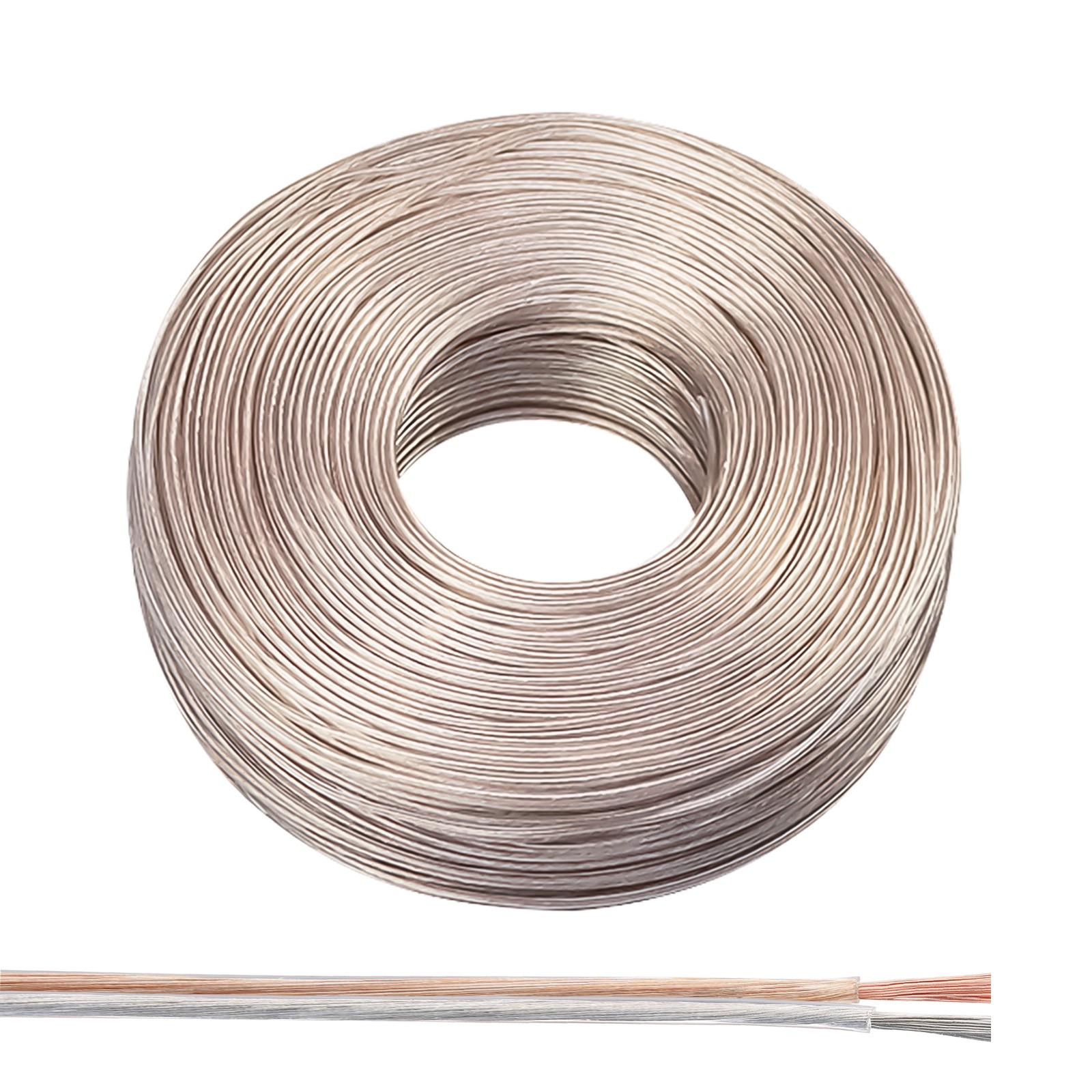 49.2Ft 24/2 Covered Wire, 300V Heat Resistant Speaker Wire, Silver, Brown